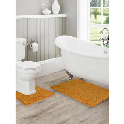 PKR Kart Polyester Knitted Bathmats Sets (Brown, Size: 20x30 In)