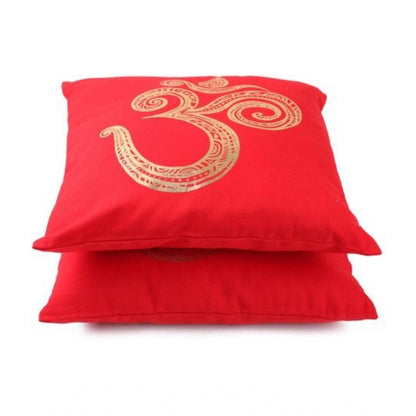 PKR Kart Pack Of_2 Cotton Printed Cushion Cover Sets (Red, Size: 16x16 In)