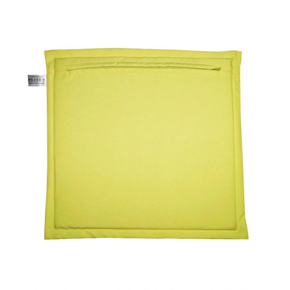 PKR Kart Pack Of_4 Polyester Solid Chairpads (Mustard, Size: 16x16 In)