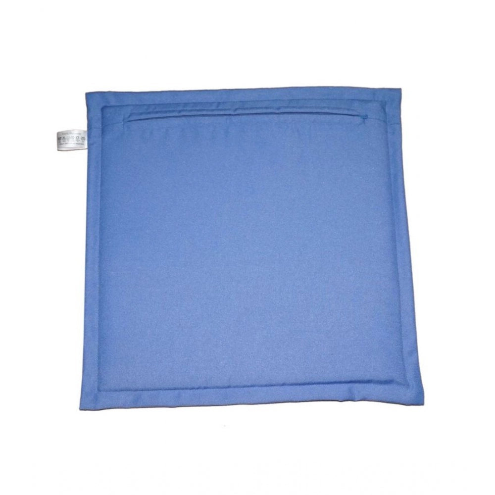 PKR Kart Pack Of_4 Polyester Solid Chairpads (Blue, Size: 16x16 In)