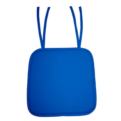 PKR Kart Pack Of_4 Cotton Blended Solid Chairpads (Blue, Size: 15x15 In)