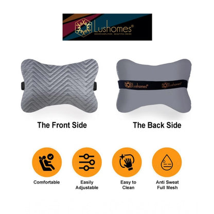 PKR Kart Pack Of_4 Velvet zig zag Car Pillow Sets (Grey, Size: 12x12 In)