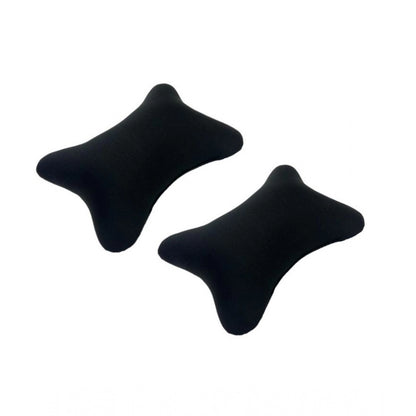 PKR Kart Pack Of_2 Polyester Solid Bone Neck Pillow (Black, Size: 7x11 In)
