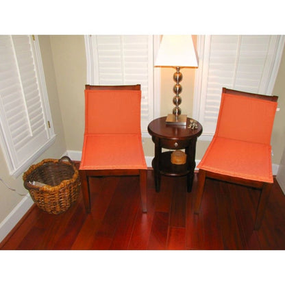 PKR Kart Pack Of_4 Polyester Solid Chairpads (Orange, Size: 16x16 In)