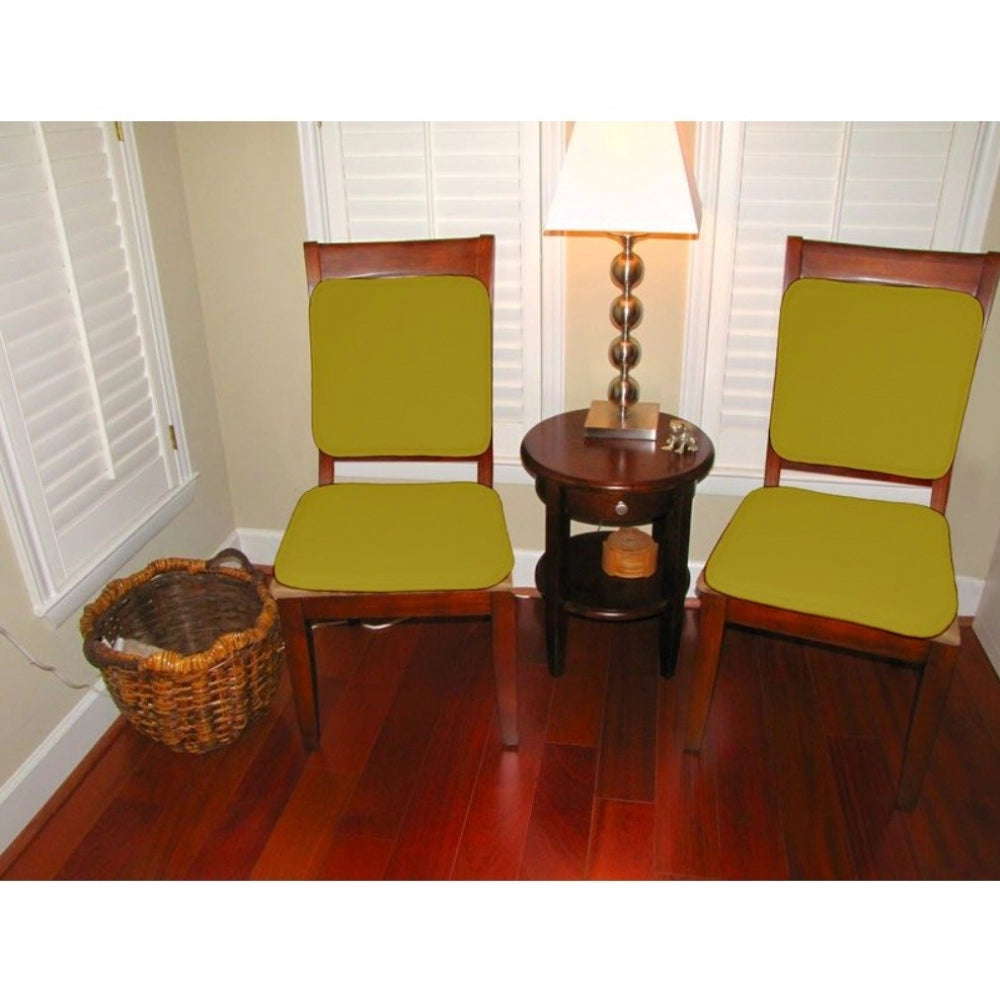 PKR Kart Pack Of_4 Cotton Blended Solid Chairpads (Palm, Size: 15x15 In)