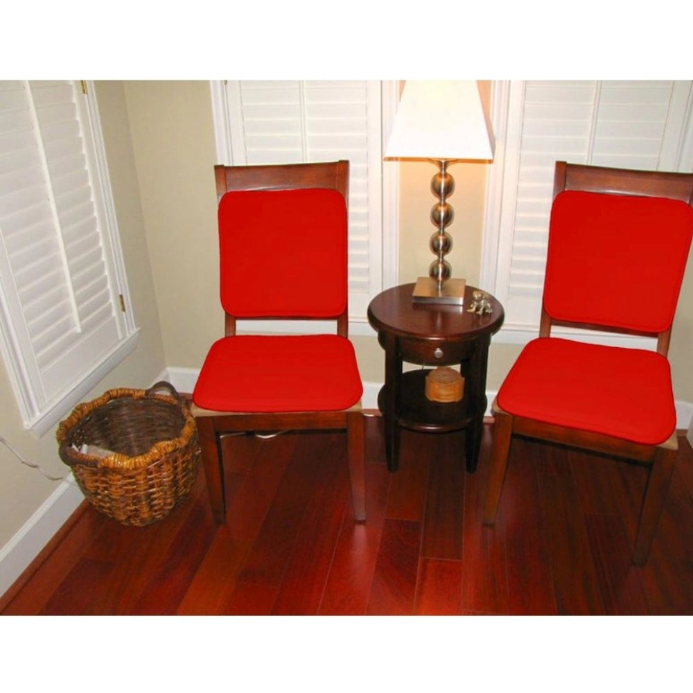 PKR Kart Pack Of_4 Cotton Blended Solid Chairpads (Orange, Size: 15x15 In)