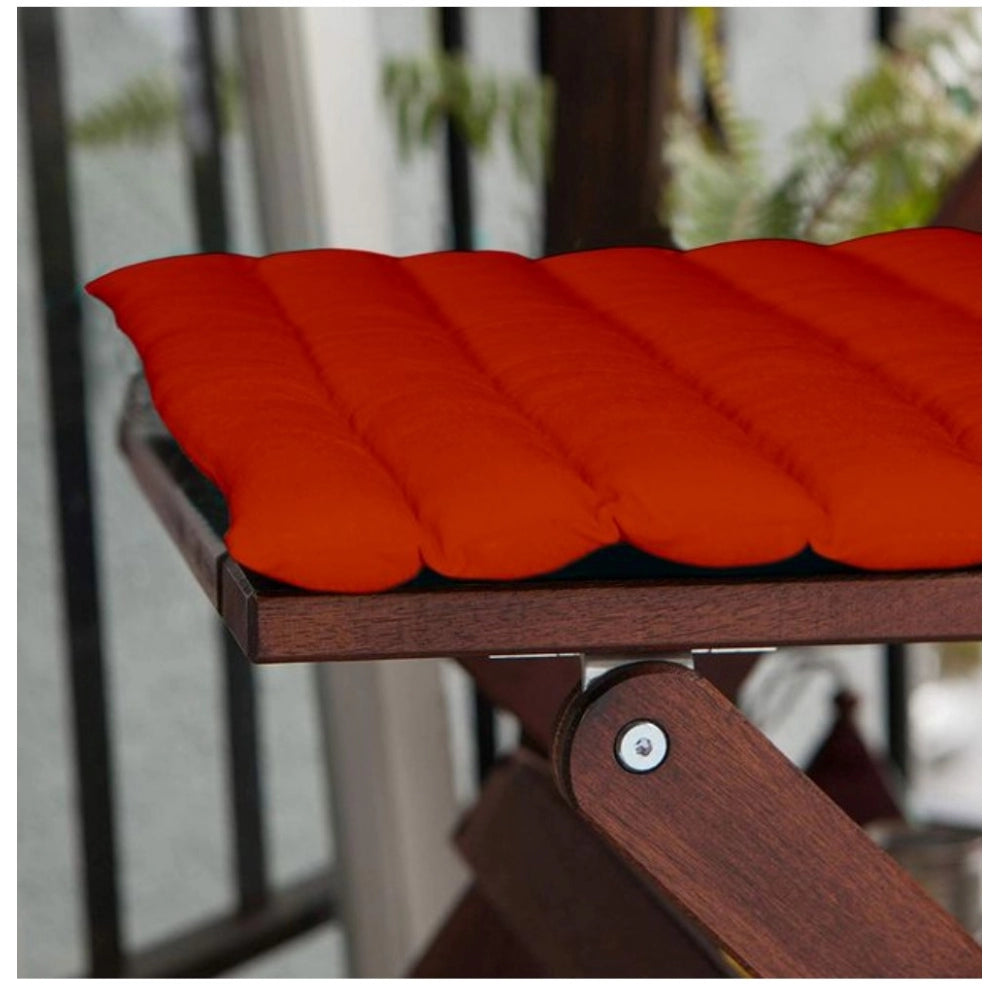 PKR Kart Cotton Blended Solid Chair Cushions (Orange, Size: 16x16 In)
