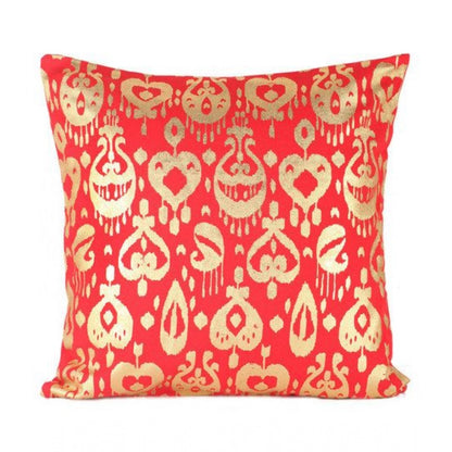PKR Kart Pack Of_2 Cotton Printed Cushion Cover Sets (Red, Size: 16x16 In)