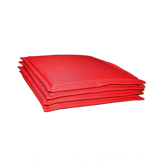 PKR Kart Pack Of_4 Polyester Solid Chairpads (Red, Size: 16x16 In)