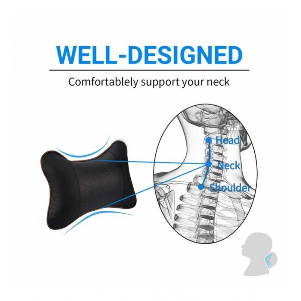 PKR Kart Pack Of_4 Polyester Solid Car Pillow Sets (Black &amp; Yellow, Size: 12x12 In)