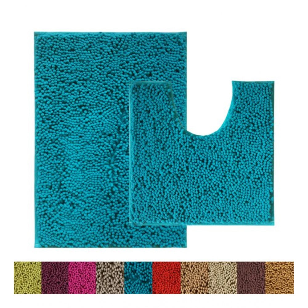 PKR Kart Polyester Knitted Bathmats Sets (Rama, Size: 20x30 In)