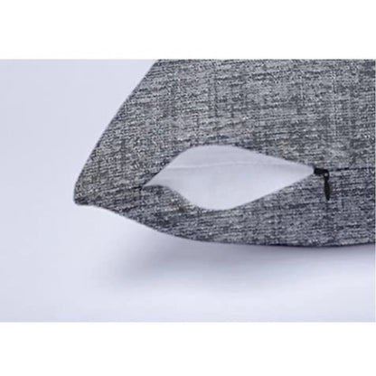 PKR Kart Pack Of_2 Chenille Checkered Cushion Covers (Grey, Size: 16x16 In)