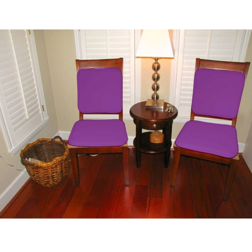PKR Kart Pack Of_4 Cotton Blended Solid Chairpads (Purple, Size: 15x15 In)