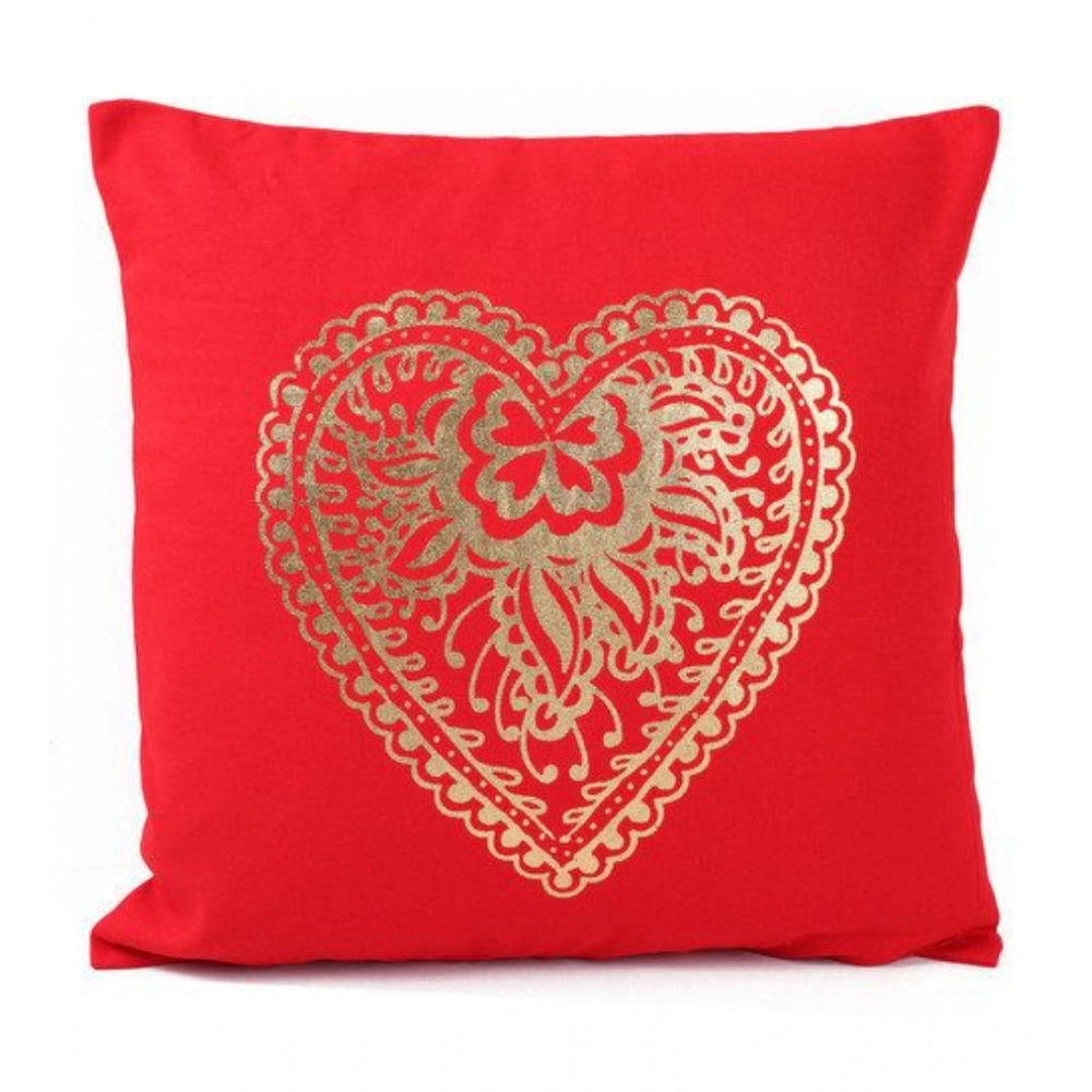 PKR Kart Pack Of_2 Cotton Printed Cushion Cover Sets (Orange, Size: 16x16 In)