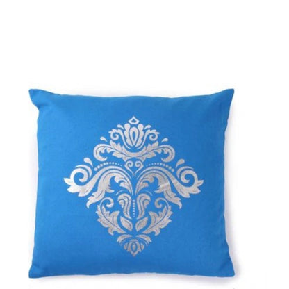 PKR Kart Pack Of_2 Cotton Printed Cushion Cover Sets (Blue, Size: 16x16 In)