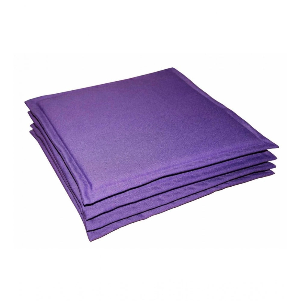 PKR Kart Pack Of_4 Polyester Solid Chairpads (Purple, Size: 16x16 In)