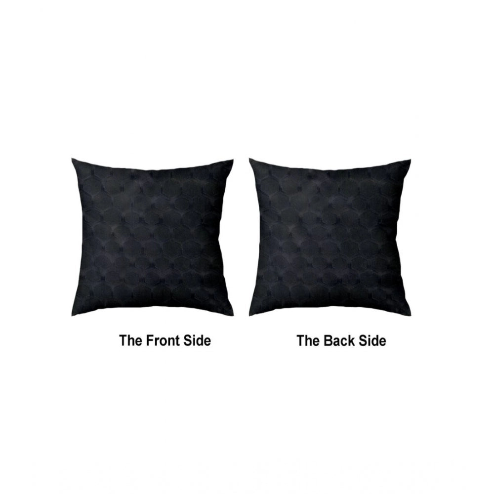 PKR Kart Pack Of_4 Polyester Printed Car Pillow Sets (Black, Size: 12x12 In)