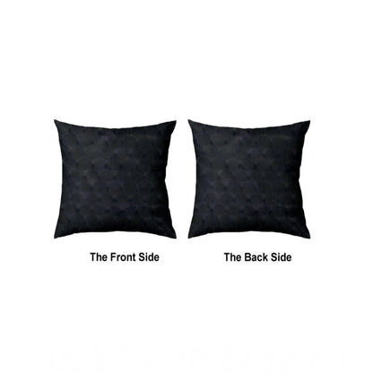 PKR Kart Pack Of_4 Polyester Printed Car Pillow Sets (Black, Size: 12x12 In)