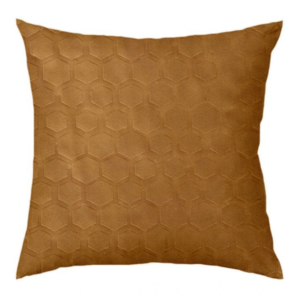 PKR Kart Pack Of_4 Polyester Printed Car Pillow Sets (Brown, Size: 12x12 In)