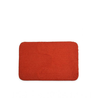 PKR Kart Polyester Solid Bathmats Sets (Orange, Size: 20x30 In)
