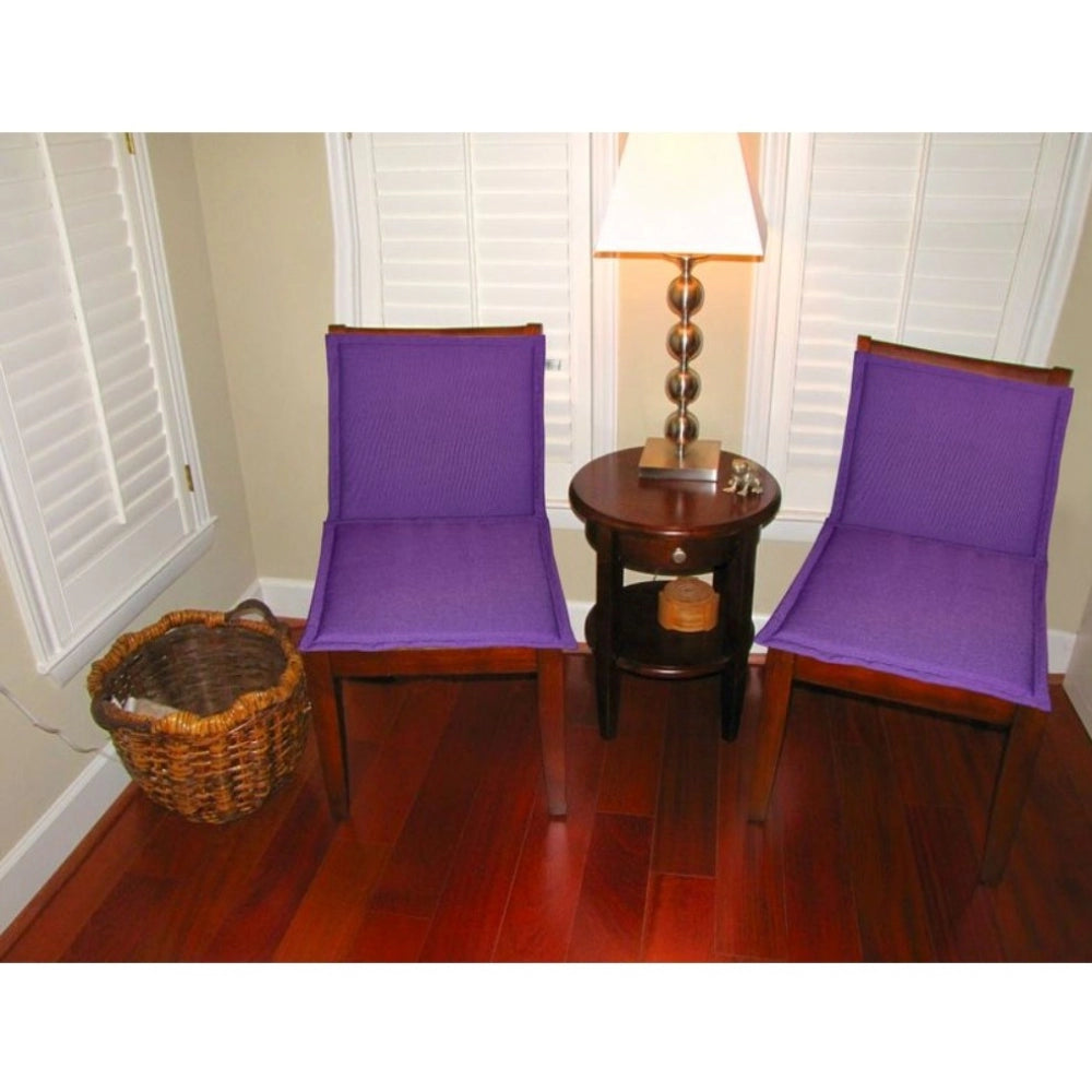 PKR Kart Pack Of_4 Polyester Solid Chairpads (Purple, Size: 16x16 In)