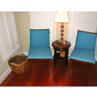 PKR Kart Pack Of_4 Polyester Solid Chairpads (Light Blue, Size: 16x16 In)