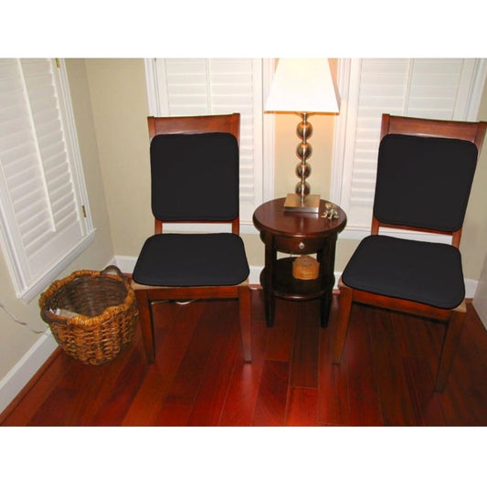 PKR Kart Pack Of_4 Cotton Blended Solid Chairpads (Black, Size: 15x15 In)