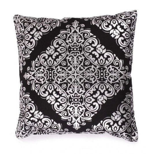PKR Kart Pack Of_2 Cotton Printed Cushion Cover Sets (Black, Size: 16x16 In)