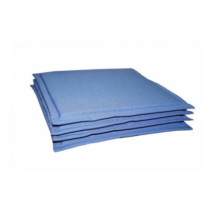PKR Kart Pack Of_4 Polyester Solid Chairpads (Blue, Size: 16x16 In)