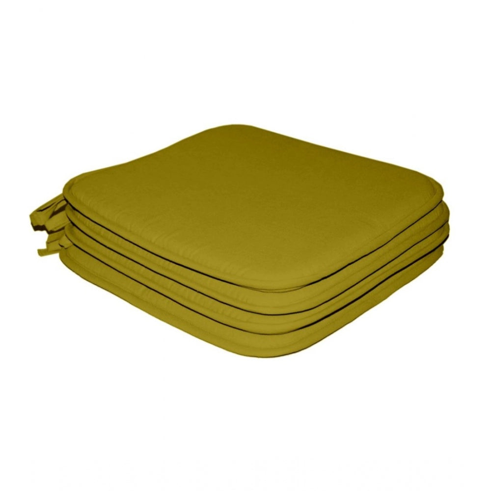 PKR Kart Pack Of_4 Cotton Blended Solid Chairpads (Palm, Size: 15x15 In)