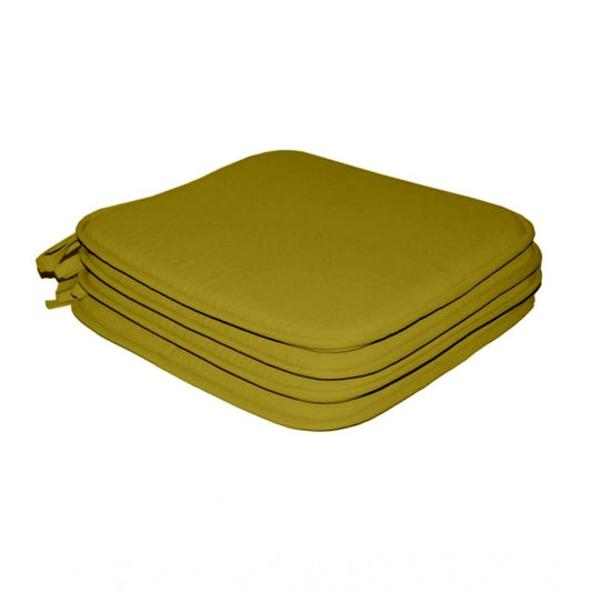 PKR Kart Pack Of_4 Cotton Blended Solid Chairpads (Palm, Size: 15x15 In)