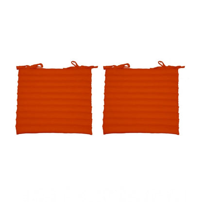 PKR Kart Cotton Blended Solid Chair Cushions (Orange, Size: 16x16 In)