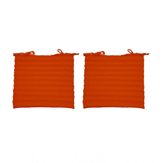 PKR Kart Cotton Blended Solid Chair Cushions (Orange, Size: 16x16 In)