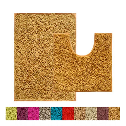 PKR Kart Polyester Knitted Bathmats Sets (Brown, Size: 20x30 In)