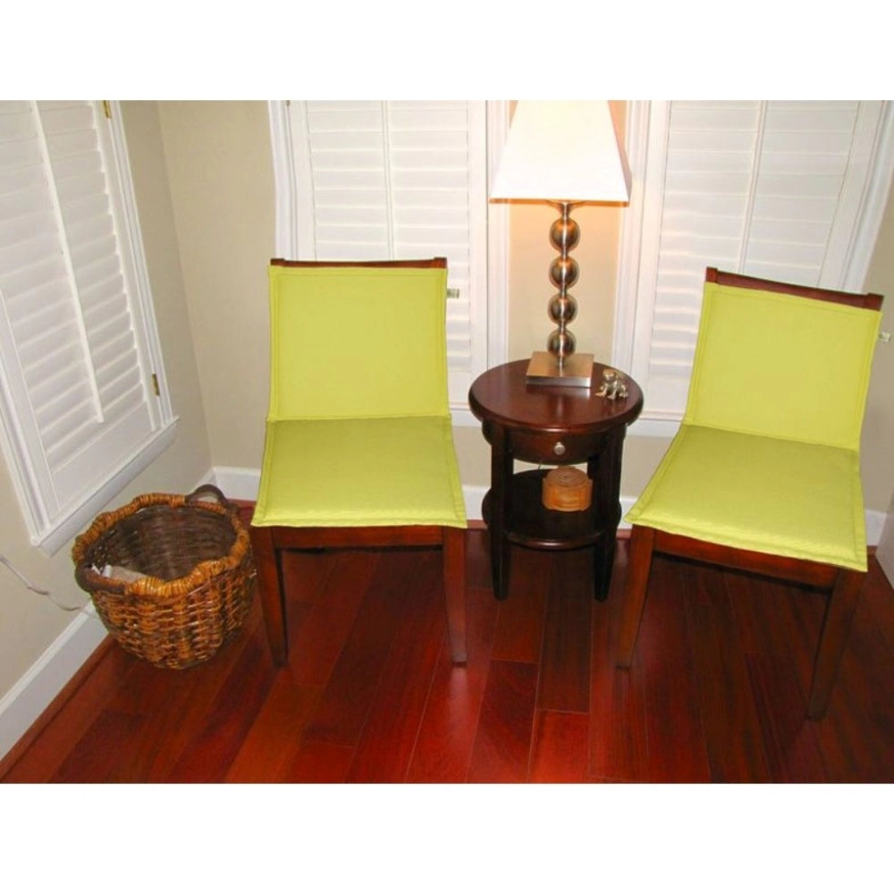 PKR Kart Pack Of_4 Polyester Solid Chairpads (Mustard, Size: 16x16 In)