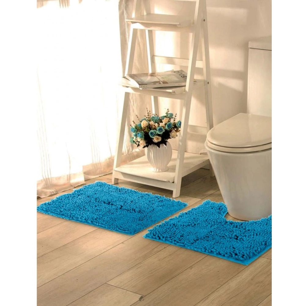 PKR Kart Polyester Knitted Bathmats Sets (Rama, Size: 20x30 In)