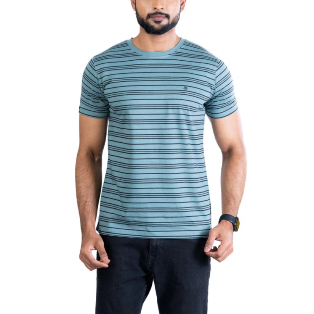 PKRKART Men's Casual Cotton Printed Round Neck Half Sleeve T-Shirt (Gery)