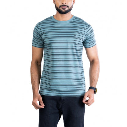 PKRKART Men's Casual Cotton Printed Round Neck Half Sleeve T-Shirt (Gery)