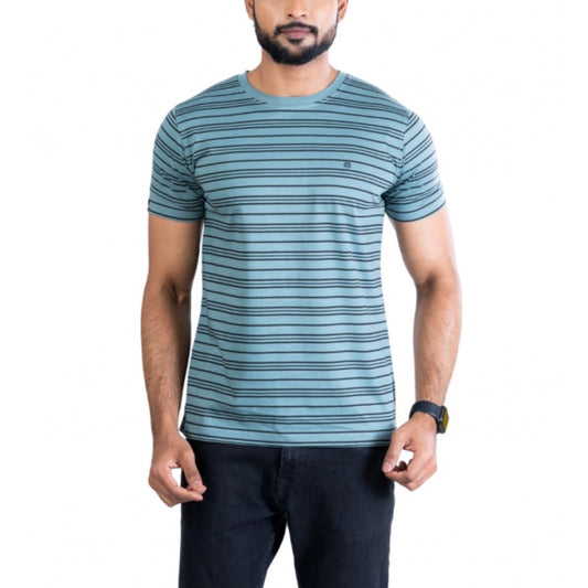 PKRKART Men's Casual Cotton Printed Round Neck Half Sleeve T-Shirt (Gery)