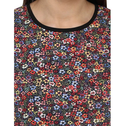 PKRKART Women's Polyester Printed Sleeveless Knee-Length Dress (Multicolor)