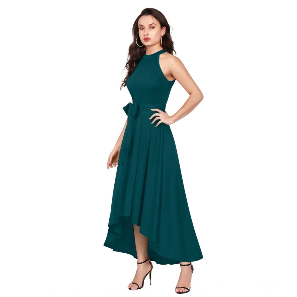 PKRKART Women's Polyster Solid Halter Neck Sleeveless Dress (Morpichh)