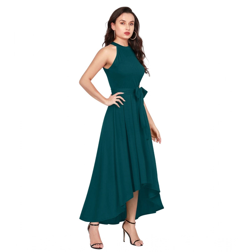 PKRKART Women's Polyster Solid Halter Neck Sleeveless Dress (Morpichh)