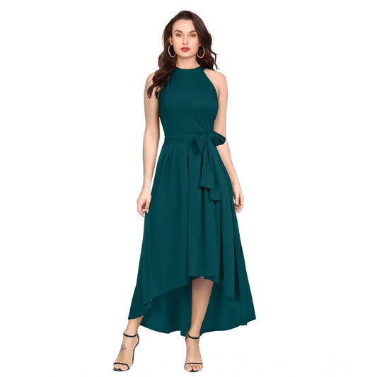 PKRKART Women's Polyster Solid Halter Neck Sleeveless Dress (Morpichh)
