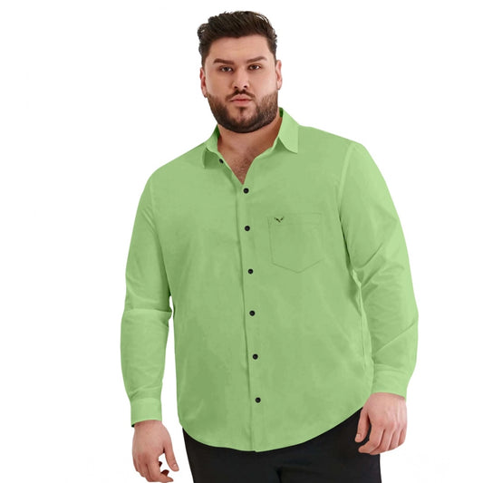 PKRKART Mens Casual Cotton Solid Full Sleeve Shirt (Pista)
