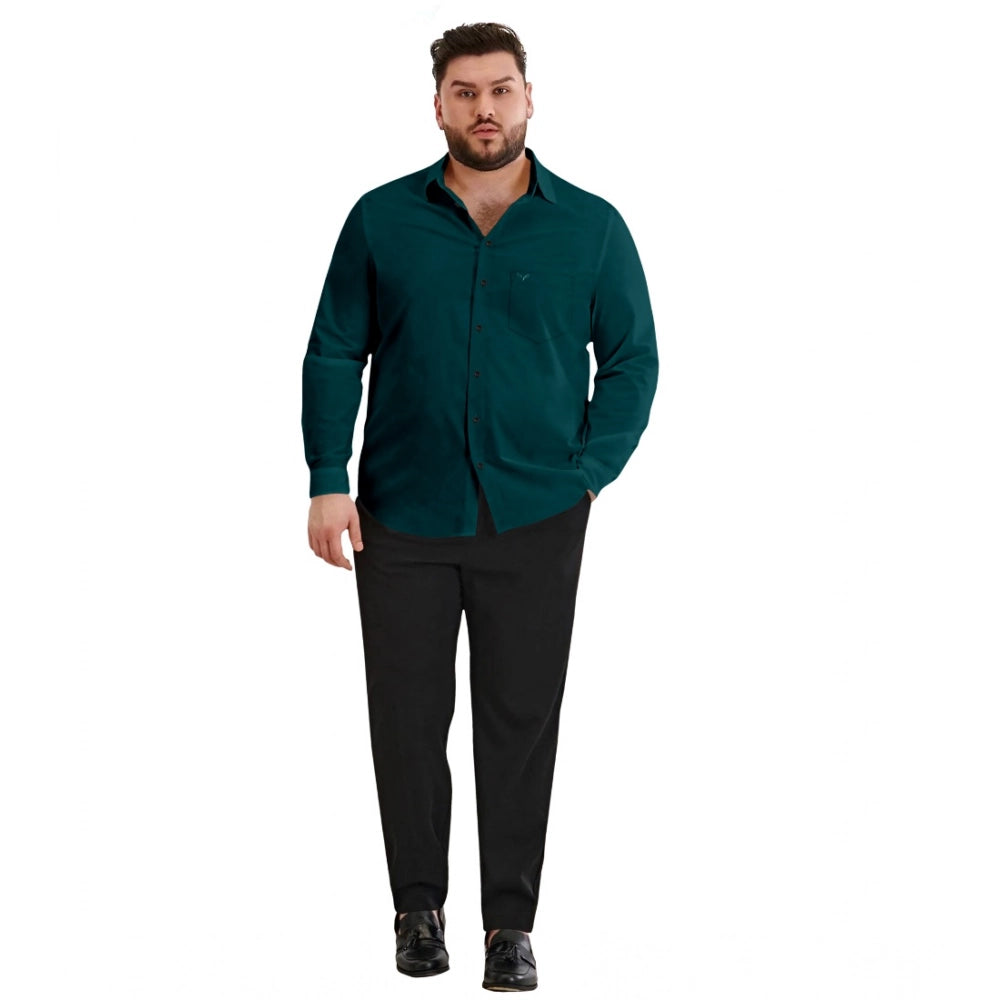 PKRKART Mens Casual Cotton Solid Full Sleeve Shirt (Rama)