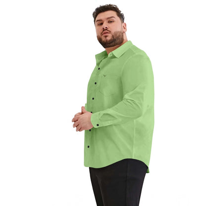 PKRKART Mens Casual Cotton Solid Full Sleeve Shirt (Pista)