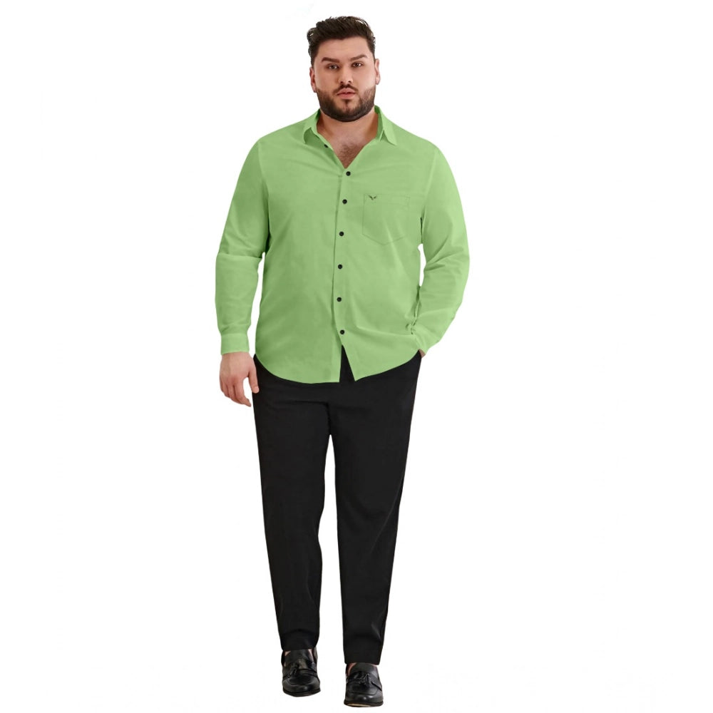 PKRKART Mens Casual Cotton Solid Full Sleeve Shirt (Pista)
