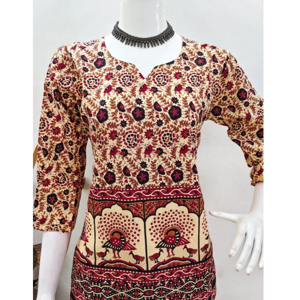 PKRKART Women's Cotton Jaipuri Printed 3-4th Sleeve Co ord Set (Multicolor)