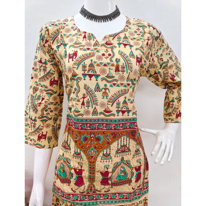 PKRKART Women's Cotton Jaipuri Printed 3-4th Sleeve Co ord Set (Multicolor)