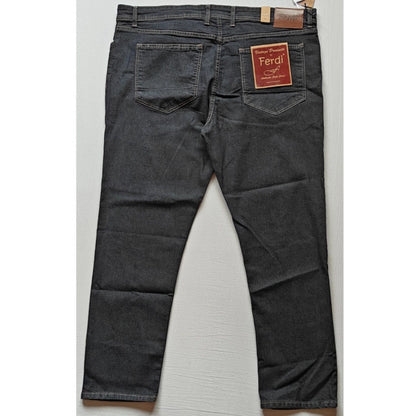 PKRKART Men's Cotton Blended Solid Plus Size Jeans (Dark Grey)